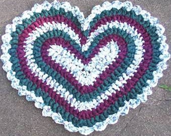 Crochet Heart ORIGINAL Rag Rug Pattern - Etsy
