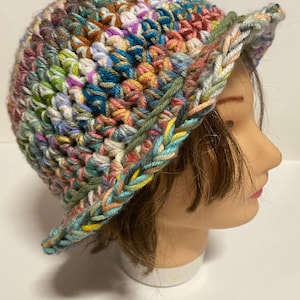 The Chunky Scrappy Crochet Bucket Hat PATTERN #14 (available for free, details below)