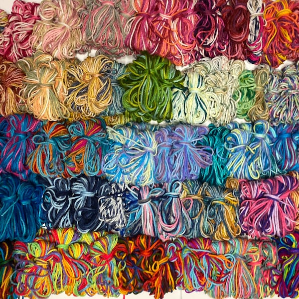 Acrylic Scrap Yarn in Multi, Variegated, Prints, for Crafts, Knitting, Crochet, Weaving, Scrap Yarn Projects