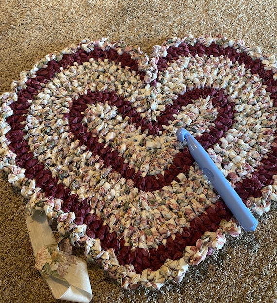 Crochet Heart ORIGINAL Rag Rug Pattern - Etsy