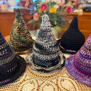 Crochet PATTERN to make A Witch, Warlock, Wizard Hat in Scrap Crochet Magic Scrap Crochet PATTERN #18 (available for free, details below)