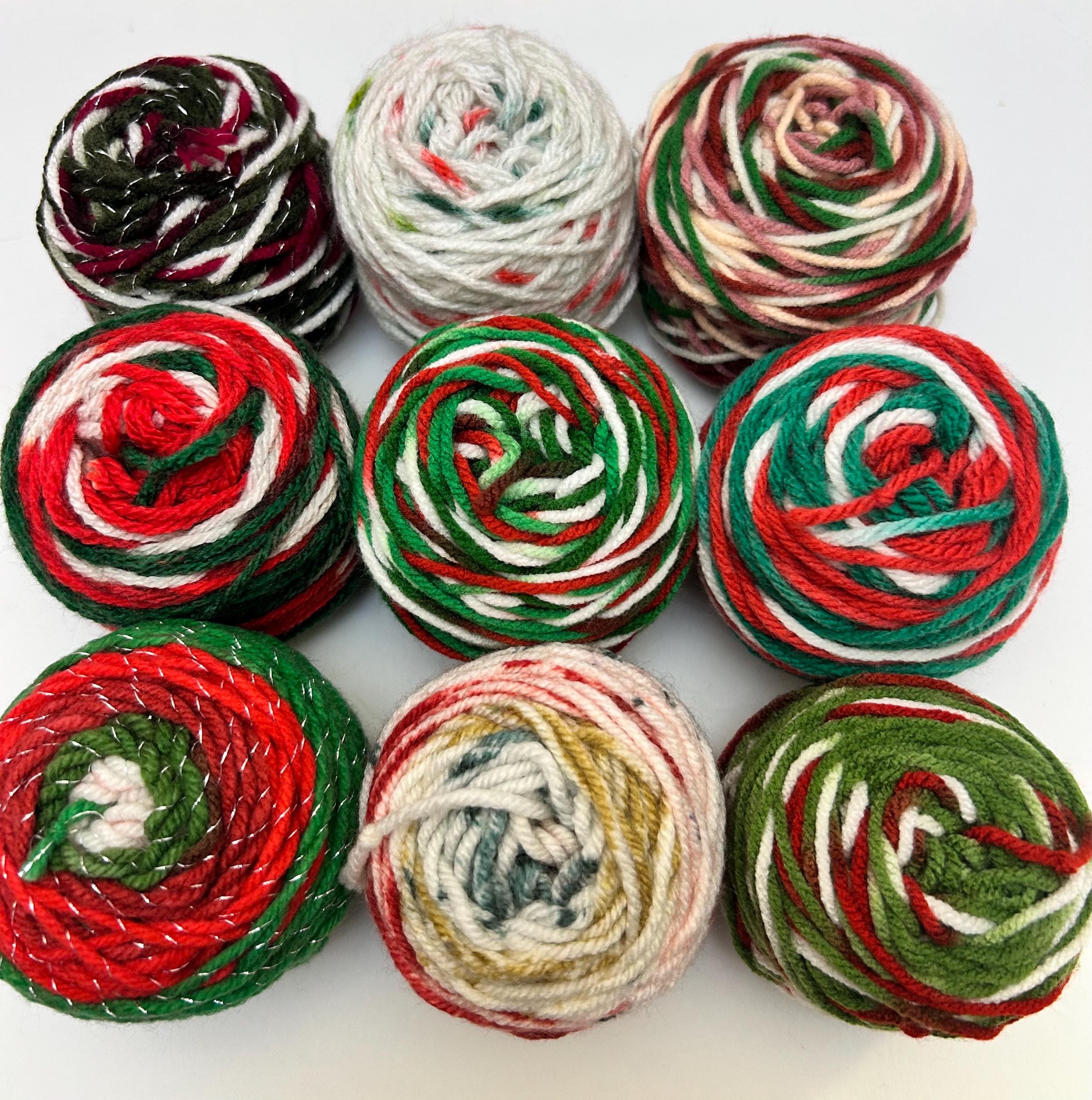 40 DIY Yarn Crafts For Kids 32 Christmas Colors Mini Acrylic Yarn Cakes 1 oz each Variegated,…