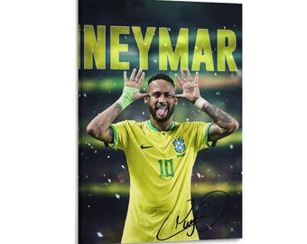 Soccer Superstar Neymar Signed Wall Decor Wall Art Picture Painting Poster Canvas Print Artworks Bedroom Living Room Decor