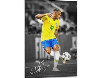 Soccer Superstar Neymar Signed Wall Art Picture Painting Poster Canvas Print Artworks Bedroom Living Room Decor