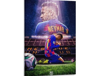 Plakat z podpisem Neymara, sztuka ścienna, obraz, plakat na płótnie, dzieła sztuki, dekoracja sypialni i salonu