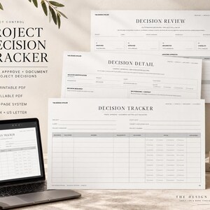 Project Decision Tracker: 3-Page Decision Log & Approval Record, Printable + Fillable PDF