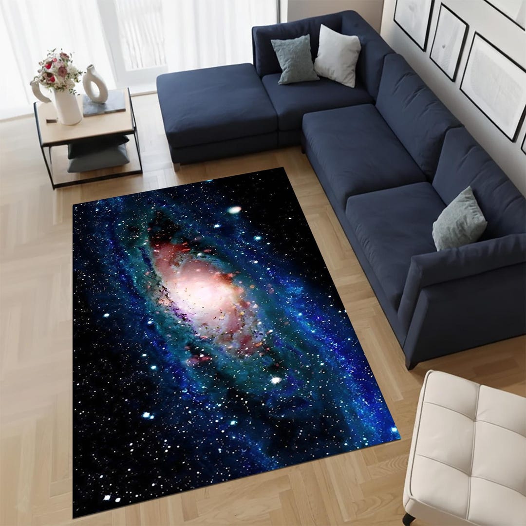 Deep Space Galaxy Nebula Rug, Outer Space Cosmic Stars Illustration ...