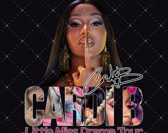 Cardi B, gira Little Miss Drama 2026, camiseta PNG (descarga digital)