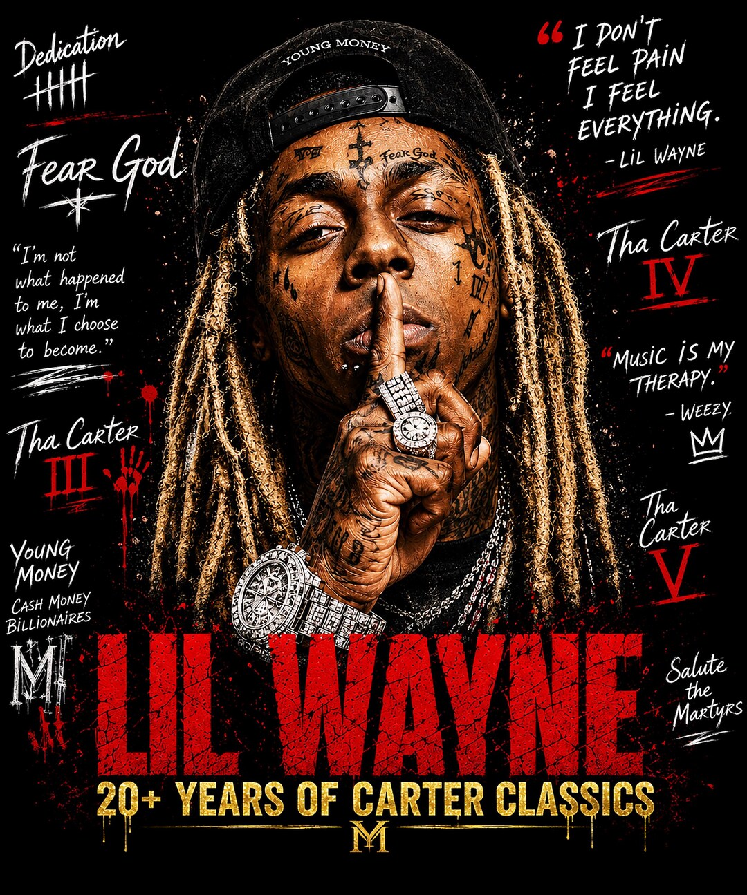 Vintage Lil Wayne PNG, T-shirt design, Hip Hop Rapper digital download 4000x4700 pixel