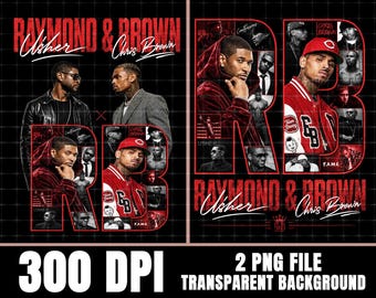Diseño de camiseta para la gira R&B de Chris Brown y Usher (descarga digital)