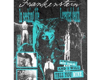 Guillermo Del Toros Frankenstein Grunge Style 18x24 ”