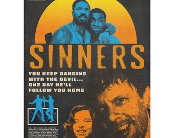 Sinners Film Poster | Retro Horror Film Print, Filmische Wandkunst (45x60 cm)