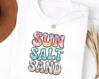 Sun Salt Sand Shirt, Beach Vacation Shirt, Summer Beach T-Shirt, Coastal Shirt, Ocean Lover Shirt, Vintage Salty Soul Beach Tee