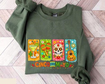 Cinco De Mayo Shirt, Mexican Fiesta Graphic Tee, Margarita Skull Guitar Shirt, Funny Cinco Shirt, Fiesta Party T Shirt