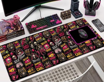 Custom Dungeon Crawler Carl Princess Donut & Mongo Mouse Pad, Bookish Fantasy Gaming Desk Mat, Book Lover Computer Accessory,  Reader Gift