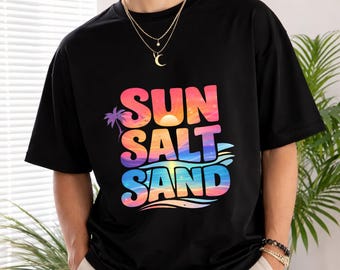 Sun Salt Sand Summer Comfort Colors Shirt, Beach Ocean Life Summer Vacation Tee Tshirt, Retro Summer Shirt,  Vintage Salty Soul Beach Tee