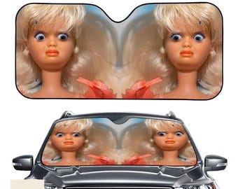 Funny Doll Car Sun Shade, Disgusted Face Meme Sunshade, Cute Animal Meme Car Accessory, Car Front Window Cover, Deli 10-15days