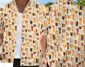 Beer Hawaiian Shirt, Funny Beer Aloha Shirt, Mens Summer Button Up, Tropical Party Shirt, Beach Vacation Shirt, Shirt for Mens
