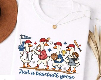 Baseball Silly Goose Shirt, Funny Goose T Shirt, Animal Sports Shirt, etro Game Day Shirt for Mom, Unisex Funny Goose Tee