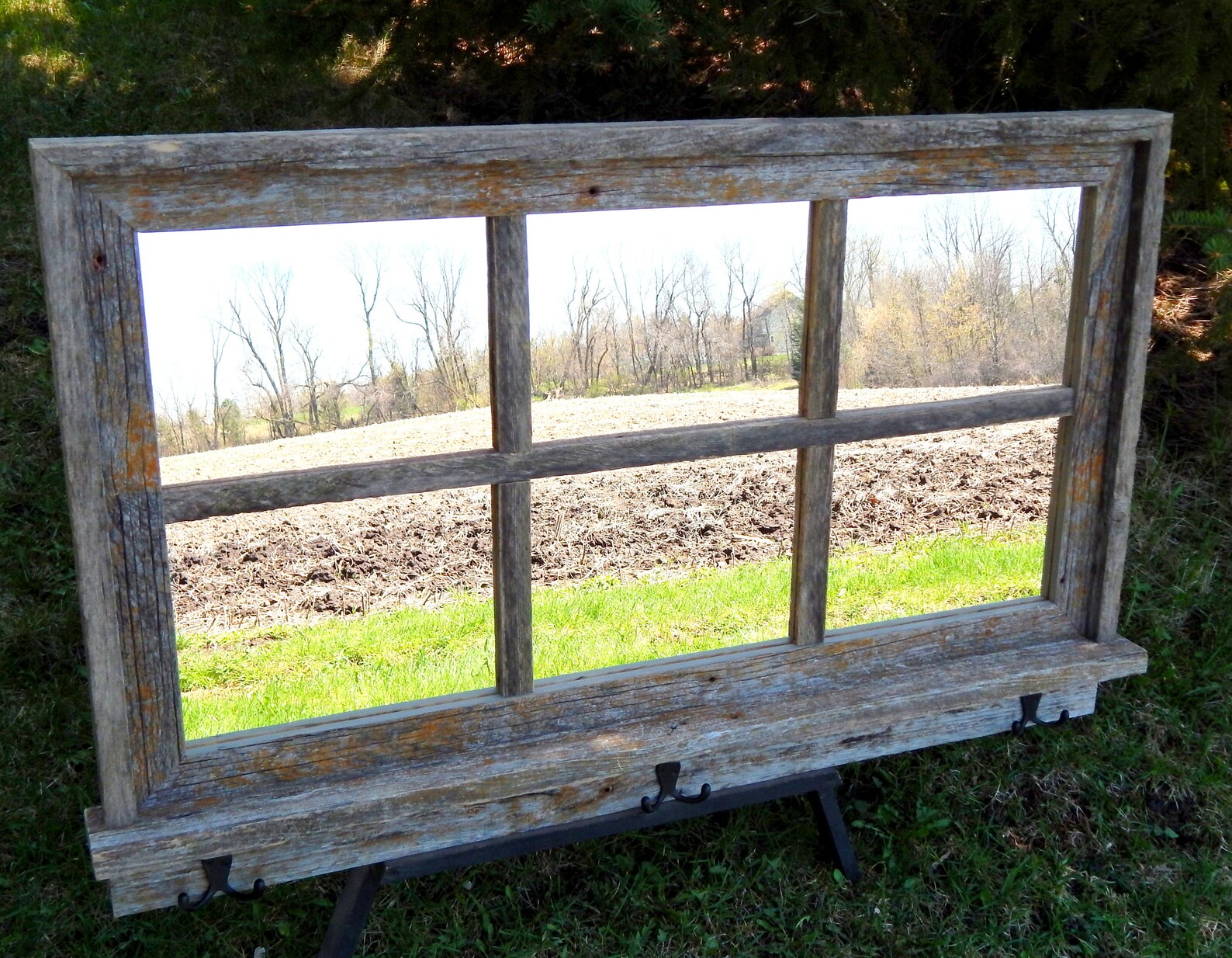 Custom Made Barnwood Framed Mirror With 6 Panes Overall Size Etsy