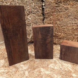Barnwood Pillar Set: Rustic Wedding Pedestals, Home Decor Stands