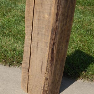 Reclaimed Barnwood Side Table: Rustic Plant Stand, Solid Wood Beam