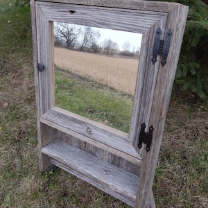 MADE TO ORDER -- Wall Mount Barnwood Medicine - Overjohn Cabinet, Medicine Cabinet, Overjohn Cabinet, Wall Cabinet, Barnwood Medicine Cabint