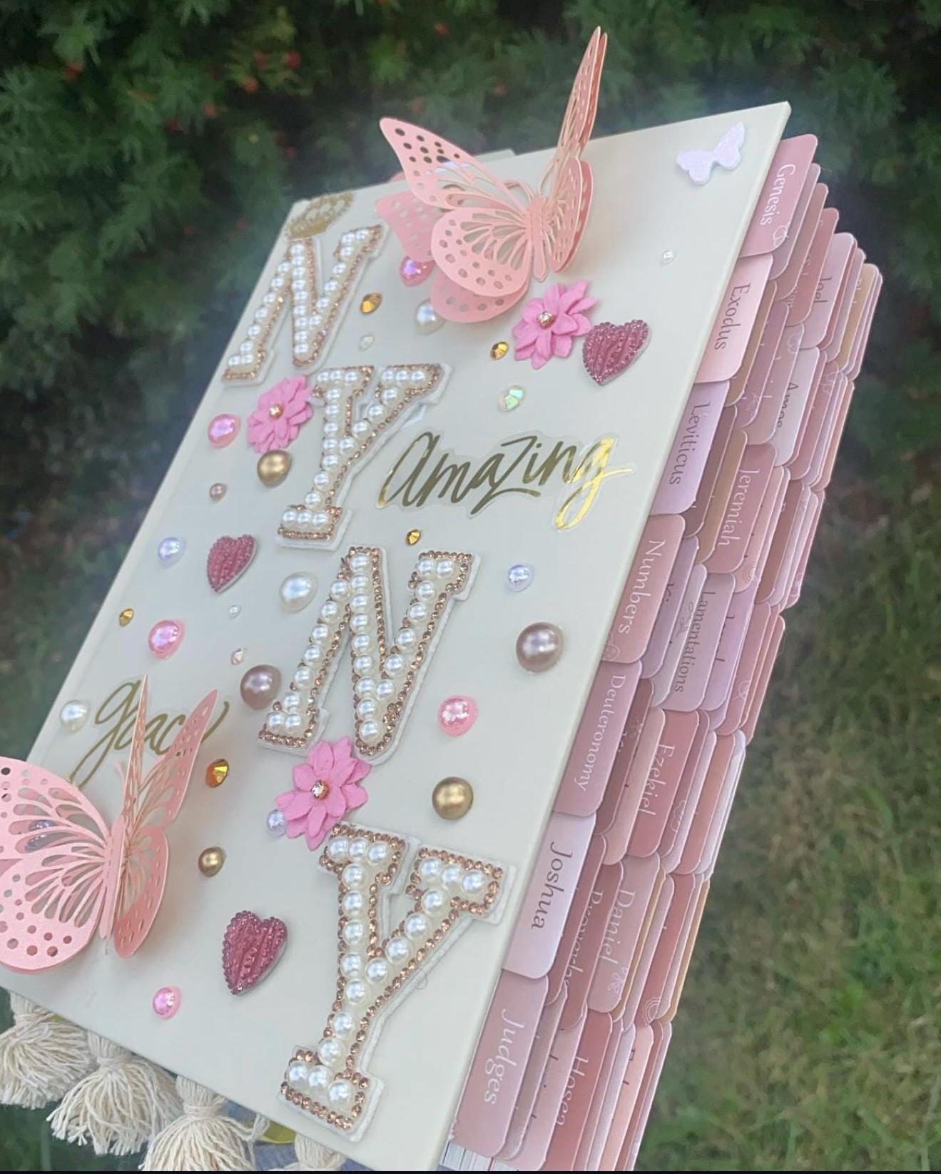 Custom Bedazzled NIV Bible With Your Name or the World Bible, Butterfly ...