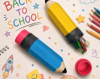 Custom 3D Printed Pencil Case | Personalized Pencil Holder | Teacher Gift | Back to School Pencil Box | Kids Desk Organizer | Back to School