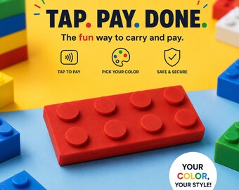 3D Printed Brick Card Holder | Contactless Payment Sleeve | NFC Wallet | Custom Color Wallet