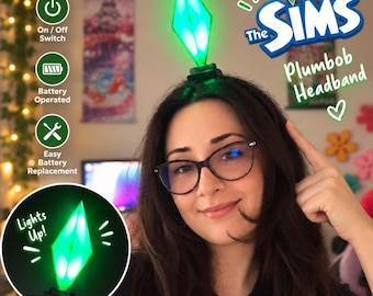 Sims Light-Up Plumbob Headband – Green LED Sims-Inspired Costume Accessory