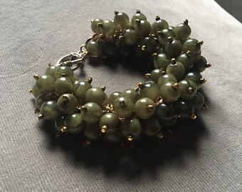 OLIVE bracelet, green bracelet, upcycled bracelet, toggle bracelet, statement bracelet, upcycled jewelry, sustainable jewelry