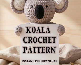 Patrón de ganchillo de koala, peluche ideal para principiantes (descarga en PDF)