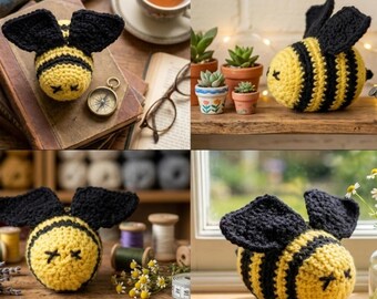 Patrón de tejido de abeja / Juguete amigurumi para principiantes (Descarga en PDF)