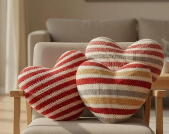 Heart Pillow Knitting Pattern PDF | Easy Knit | Beginner Friendly Digital Download | Valentine & Galentine Gift