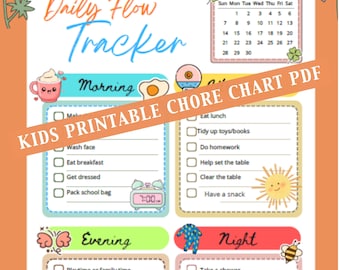 Summer Chore Chart Printable PDF, Kids Summer Routine,Summer Checklist, Montessori Daily Routine Card, Preschool & Kindergarten Chore Chart