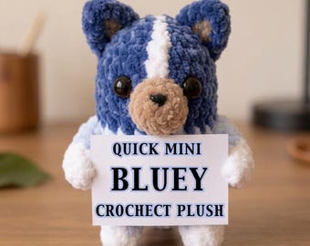 Patrón de peluche de ganchillo Bluey – Tutorial rápido para mini juguetes para perros (Descarga en PDF)