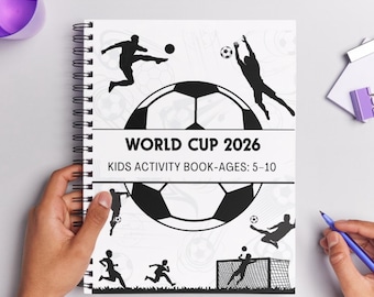 World Cup 2026 Kids Activity Book Printable PDF | FI FA Tracker Soccer Worksheets, Bracket, Word Search, Coloring Pages Sheets for kids