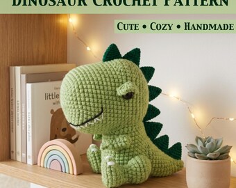 Crochet Dinosaur Pattern PDF | Dinosaur Amigurumi Plush | Large Dinosaur Crochet Toy | Crochet Animal Pattern | Dinosaur Custom Plushie PDF