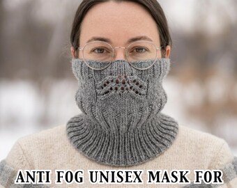 Unisex Knitted Balaclava Pattern | Mask for Glasses Wearers | Knitted Face Mask | Neck Gaiter Mask | Half Mask | Knitted Snood PDF