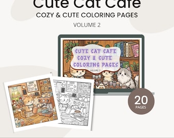 Cozy Cat Cafe Coloring Pages Volume 2 (Digital Download)