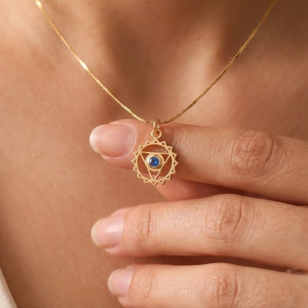 Gold Plated Seven Chakra Stone Pendant Necklace, Pave Chakra Necklace, Yoga Jewelry, Boho Necklace, Gift for her, Mothers Day Necklace