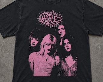 Indie Rock Hole Band Foto T-shirt | Roze Vintage Band Portret