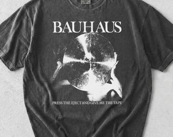 Bauhaus-T-shirt jaren 90, vintage gewassen shirt