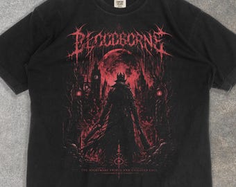Vintage Washed Bloodborne Metal Style T-Shirt