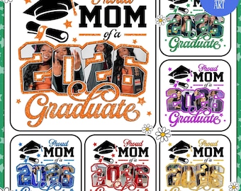 Proud Family Graduation Insert Photos Editable Canva Template, Graduation Senior Canva Editable Png, Proud Mom Graduate 2026 Template