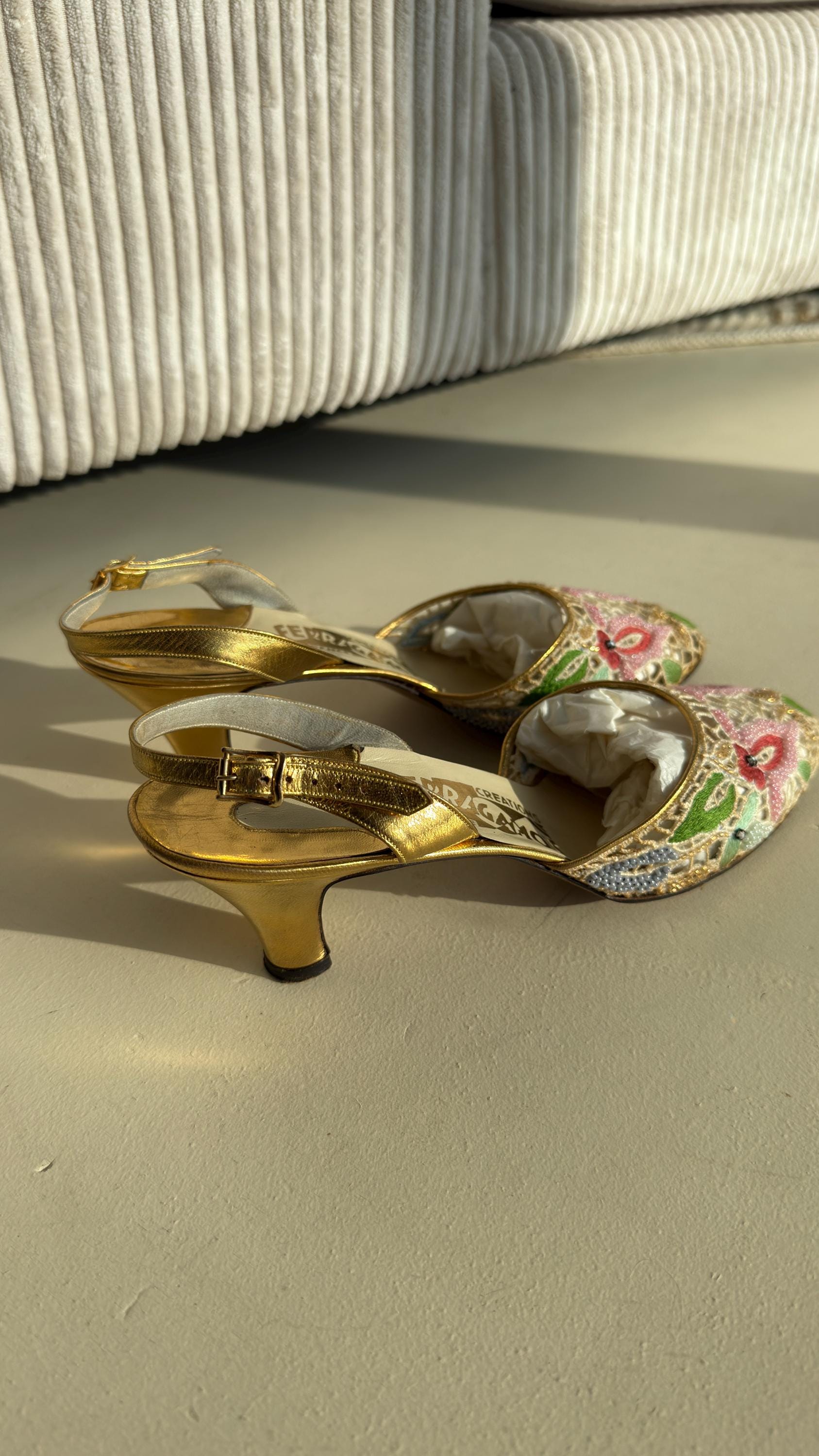 Extremely Rare 1950s Archive Salvatore Ferragamo Madonna Sandal in