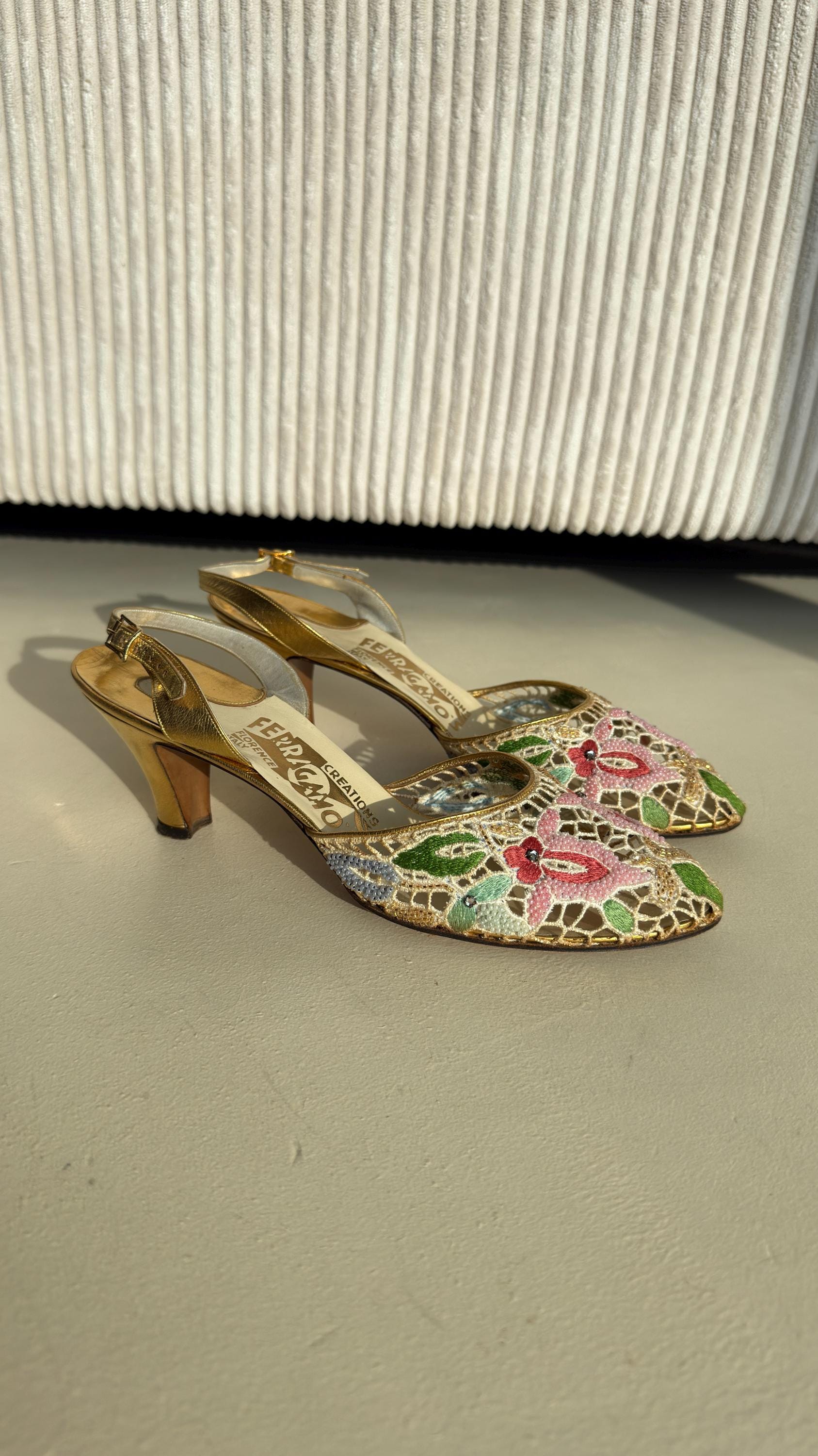 Extremely Rare 1950s Archive Salvatore Ferragamo Madonna Sandal in
