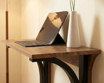 Escritorio flotante de pared: estación de trabajo plegable para portátil y estante flotante para oficina en casa.