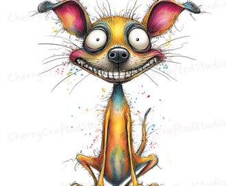 Ensemble de cliparts lunatique paresseux chihuahua chien 39 JPG, illustration aquarelle loufoque à feuilles persistantes, téléchargement numérique